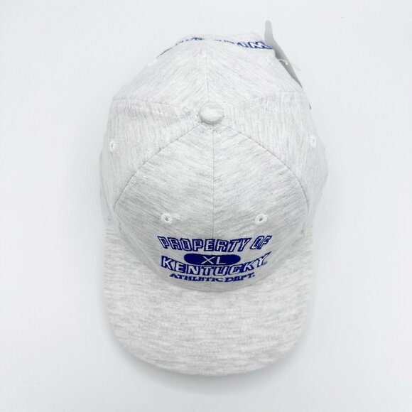 VTG 90s Property Of Kentucky Wildcats Athletic Block Head Gray Strapback Hat NEW - Picture 7 of 9